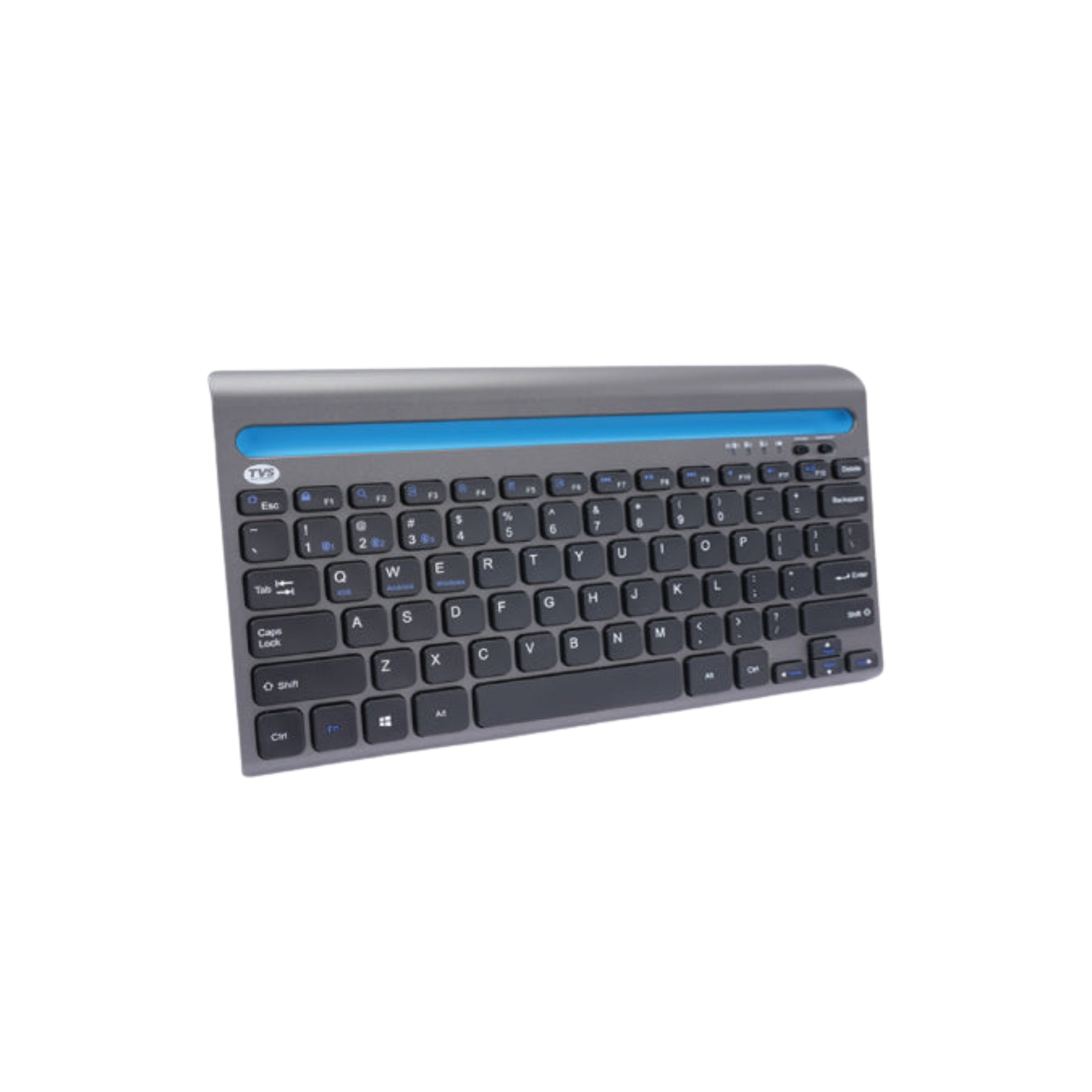 TVS Electronics Champ BK372 Multi-Device Wireless Bluetooth Keyboard | Connect Up to 3 Devices | Built-in Smartphone & Tablet Cradle | Rechargeable Battery | Slim Scissor Switch Keys for Windows, Mac, iOS & Android (Black)
