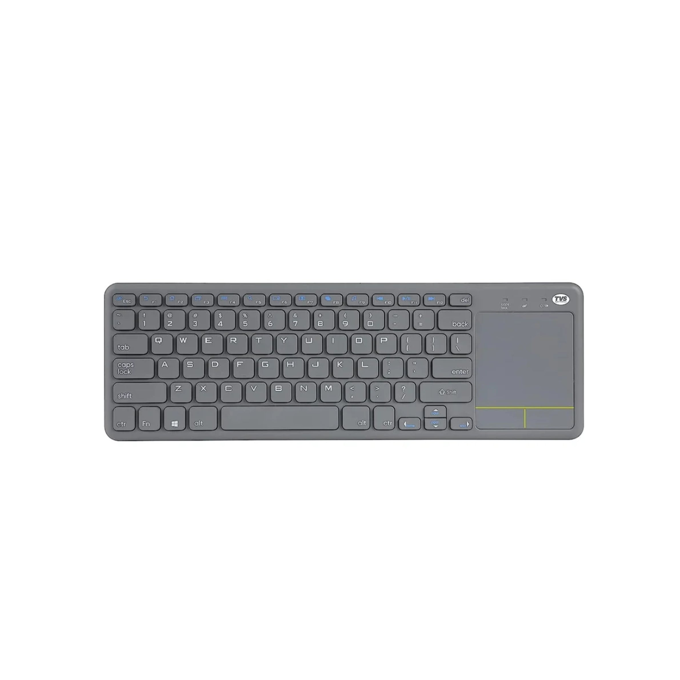 TVS Electronics Champ Smart Wireless Keyboard with Multi-Touch Trackpad | 2.4GHz USB Connectivity | 10m Range | Ergonomic Design for Smart TV, Laptop, HTPC & Android Box (Black)
