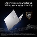 ASUS Vivobook 14 14.0" Full HD Thin & Light Laptop - Intel Core 5 120U (14th Gen), 16GB RAM, 512GB SSD, Fingerprint Reader, Windows 11 Home, Office Home 2024 & Microsoft 365 Basic (Silver, 1.40kg, X1404VAP-EB541WS)