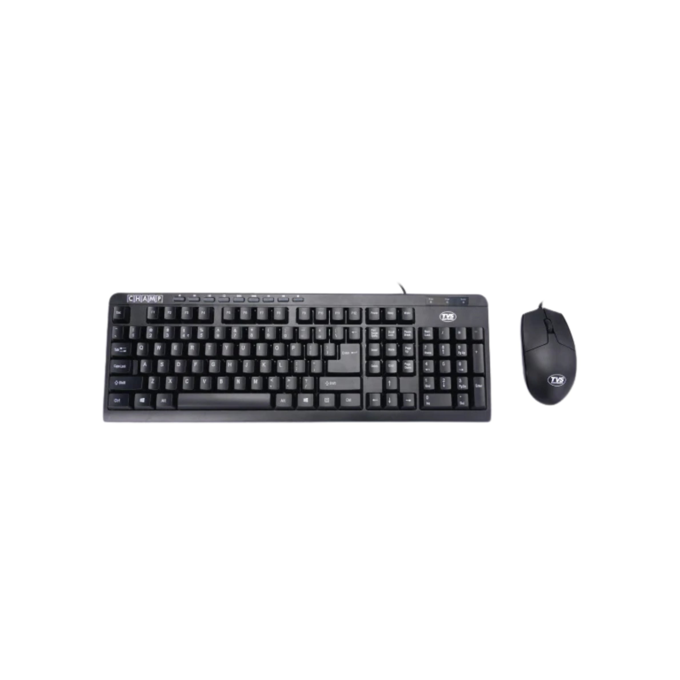 TVS Electronics Champ Executive Wired Keyboard and Mouse Combo | 10 Million Keystrokes | 1200 DPI Optical Mouse | Multimedia Hotkeys | Spill-Resistant & UV Coated Keys (Black)