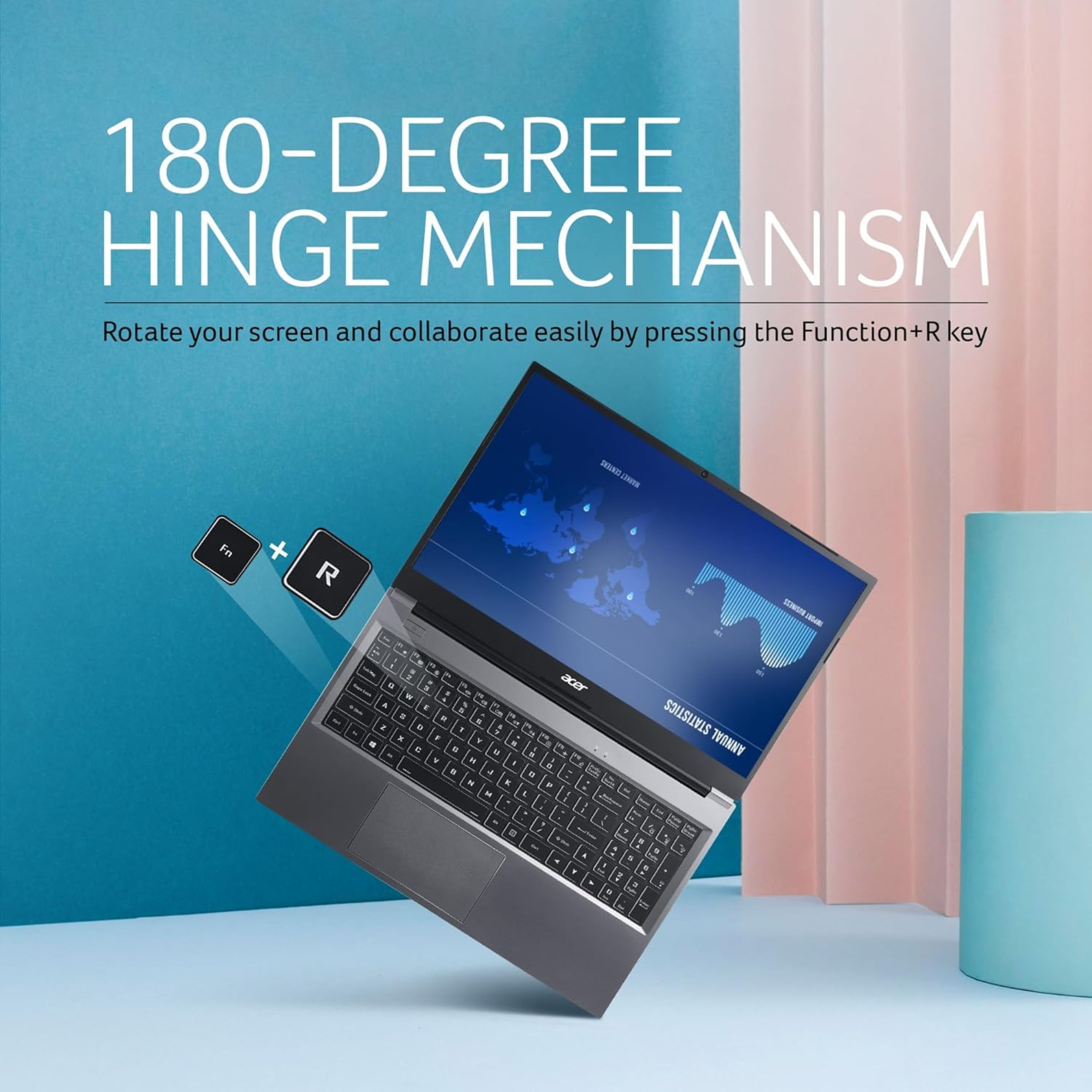 Acer Aspire Lite 15.6" Full HD Thin & Light Laptop - AMD Ryzen 5 7430U, 8GB RAM, 512GB SSD, Windows 11 Home, 180° Hinge, Metal Cover (Steel Gray, 1.59kg, AL15-41)