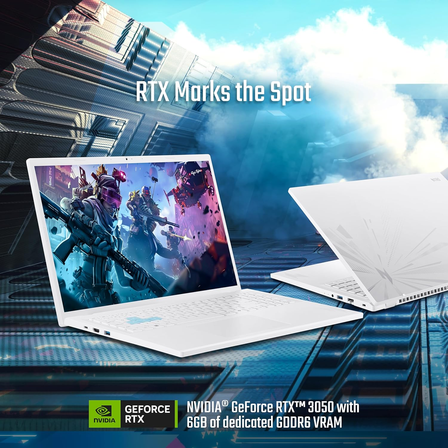 Acer Nitro Lite 16 Gaming Laptop - 13th Gen Intel Core i7-13620H, NVIDIA RTX 3050 6GB GDDR6, 16GB RAM, 512GB SSD, 16" 165Hz Display, Backlit KB, Windows 11 (White, 1.95kg, NL16-71G)