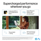HP OmniBook X 14.0" 2.2K Touchscreen AI Laptop - Snapdragon X Elite X1E-78-100, Qualcomm Adreno Graphics, 16GB LPDDR5x RAM, 1TB SSD, Next Gen Windows 11, Copilot+ PC (Atmospheric Blue, 1.34kg, 14-fe0121QU)
