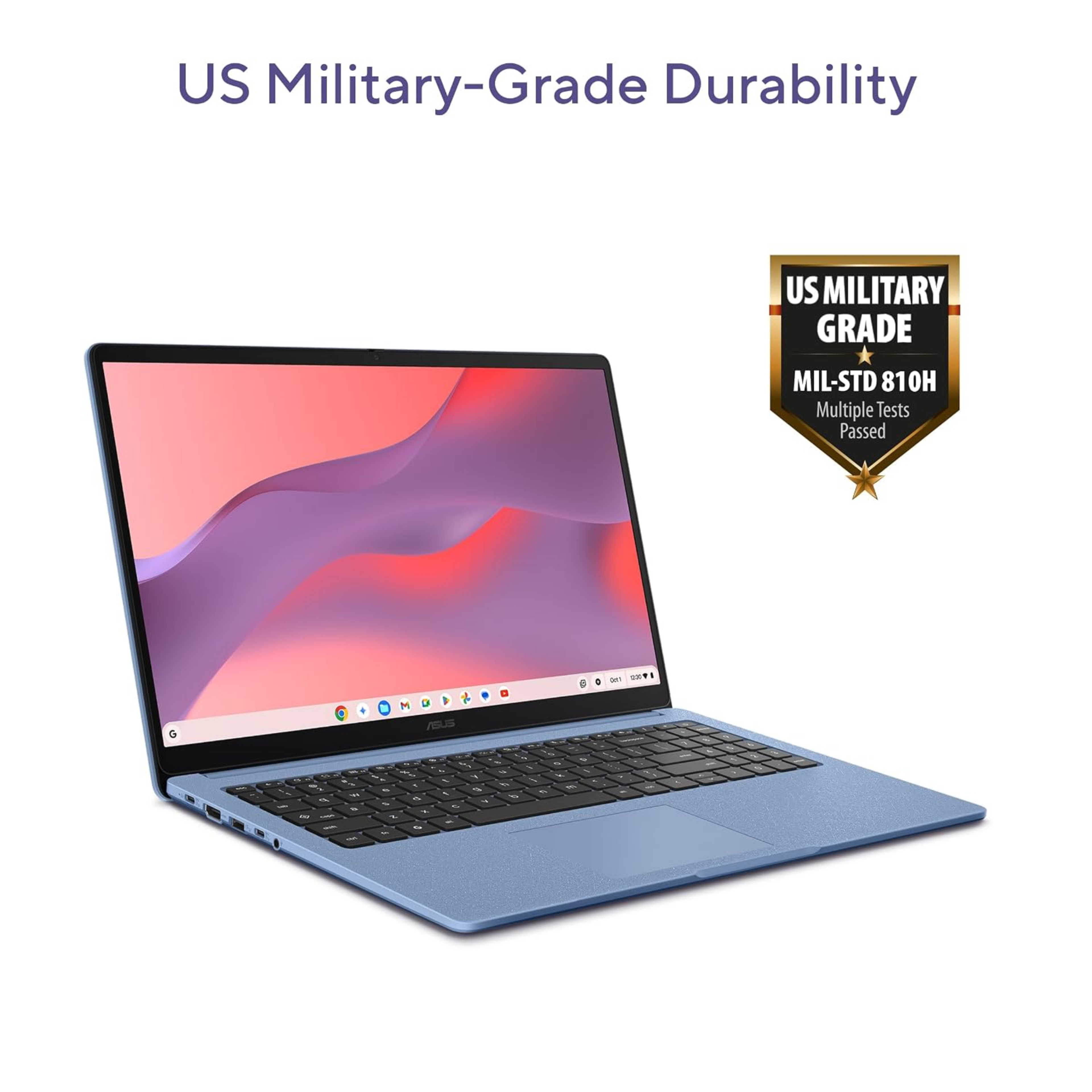 ASUS Chromebook CM1505 (2026) 15.6" FHD Laptop - MediaTek Kompanio 540 Processor, 4GB RAM, 128GB SSD, 180° Lay-Flat Hinge, Chrome OS (Fabric Blue, 1.49kg, CM1505CM4A-S70081)