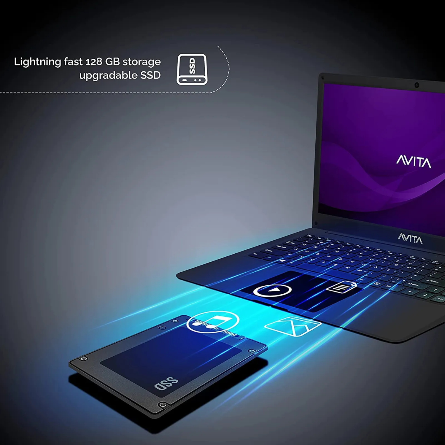 AVITA Ultimus NU14A1 14" FHD Laptop - Intel Celeron N4020, 4GB RAM, 128GB SSD, Win 10 Home, MS Office (Space Grey, 1.30kg)