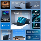 Acer TravelLite 14" FHD Anti-Glare Laptop - AMD Ryzen 5 7430U 6-Core, 8GB RAM, 512GB SSD, Windows 11, MS Office, Privacy Shutter | Premium Metal Body Ultra-Lightweight Laptop (Black)