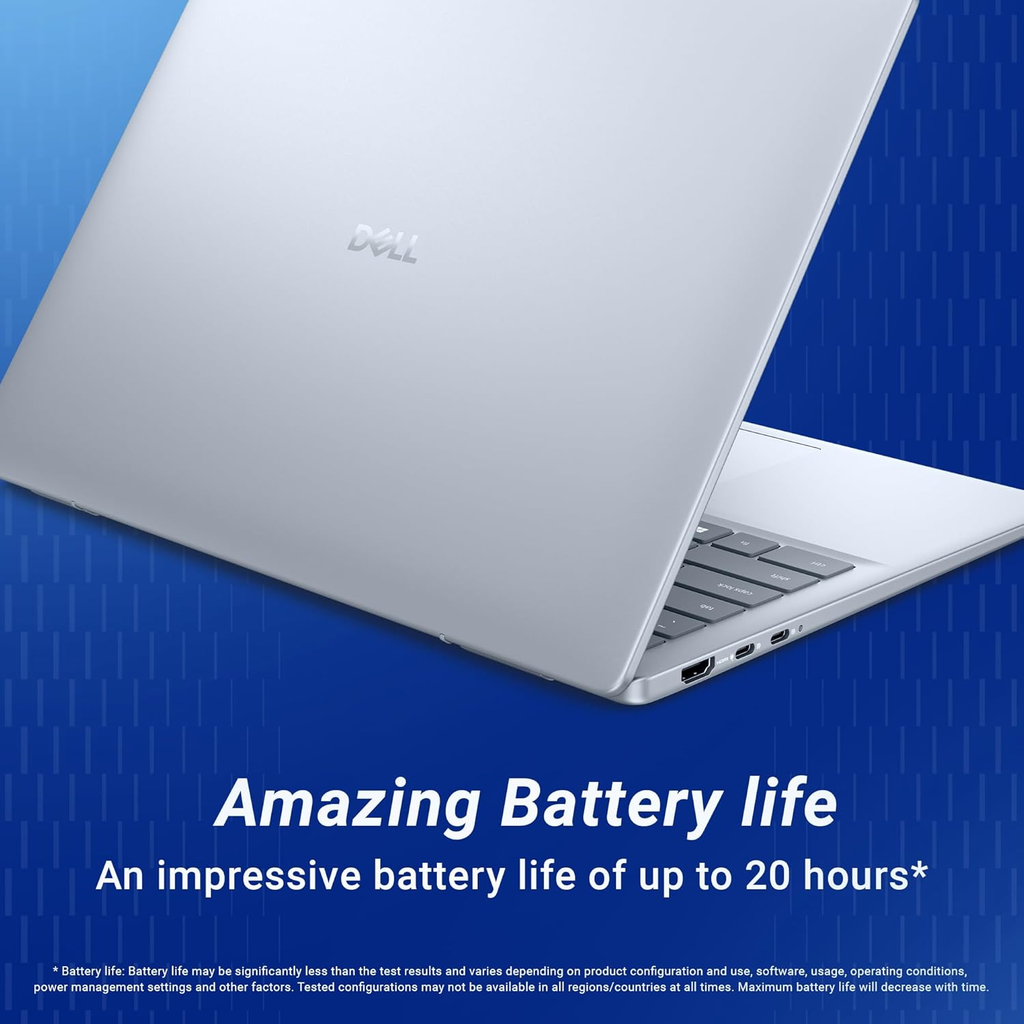 Dell 14 AI Laptop | Intel Core Ultra 5 226V Processor | 16GB LPDDR5X RAM | 512GB PCIe Gen4 SSD | 14" FHD+ IPS Display | Intel Arc Graphics | Windows 11 Home | MS Office 2024 | Backlit Keyboard | Ice Blu