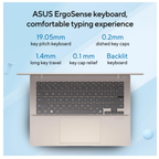 ASUS Vivobook 14 14.0" FHD+ Laptop - Intel Core Ultra 5 225H, Intel iGPU, 16GB RAM, 1TB SSD, Backlit Keyboard, Type-C Charging, Windows 11 Home, Office 2024 & Microsoft 365 Basic (Platinum Gold, 1.46kg, X1407CA-LY1581WS)