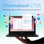 Acer Chromebook C725 - 11.6" Full HD Display, MediaTek Kompanio 540 Octa-Core, 4GB RAM, 64GB eMMC, Chrome OS, WiFi 6E | Ultra-Portable Light Laptop (Black)