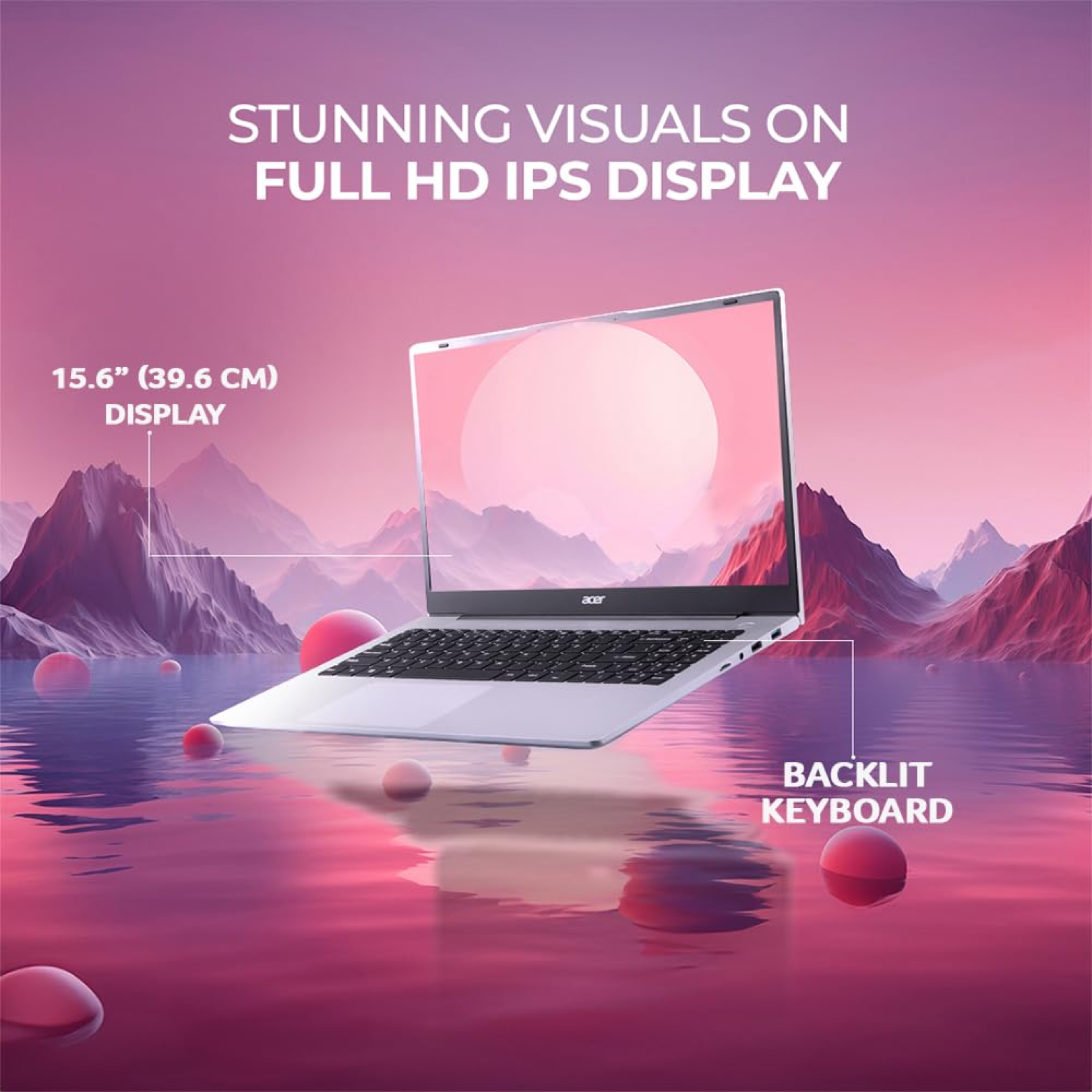 Acer Aspire 15.6" FHD IPS Laptop - AMD Ryzen 3-7330U, 8GB RAM, 512GB SSD, AMD Radeon Graphics, Windows 11 Home, WiFi 6, 55Wh Battery | Thin & Light Portable Laptop (Pure Silver)