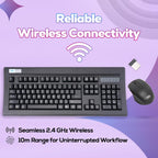 TVS Electronics Platina Wireless Mechanical Keyboard & Mouse Combo | 50 Million Keystrokes | 2.4GHz Wireless (10m Range) | Dustproof Mechanical Switches | Adjustable 1600 DPI Mouse | For Windows, Mac & Linux (Black)