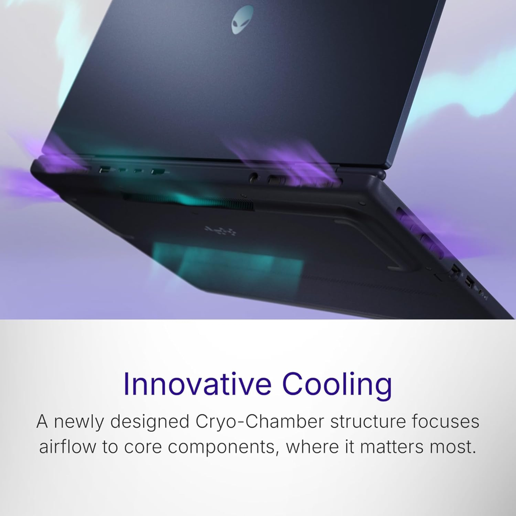 Alienware 16 Aurora Gaming Laptop 16" WQXGA 300Nits - Intel Core 5-210H, 16GB DDR5, 512GB SSD, NVIDIA GeForce RTX 4050 6GB GDDR6, White Backlit Keyboard, Win 11 Home, MS Office 2024 (Interstellar Indigo, 2.57kg, AC16250)