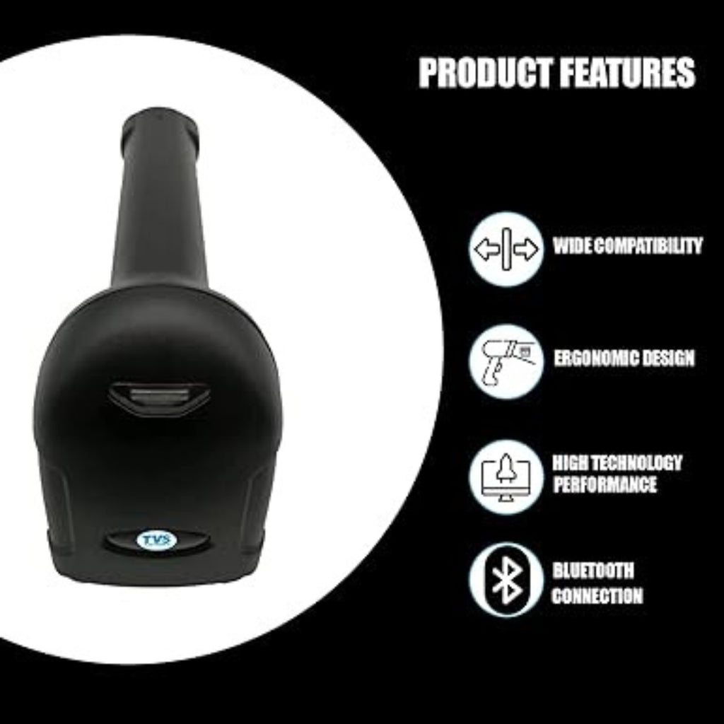 TVS Electronics BS-i201G WL Wireless 2D Bluetooth Barcode Scanner | Dual Mode (Bluetooth & 2.4GHz) | QR Code Reader for Retail & Inventory
