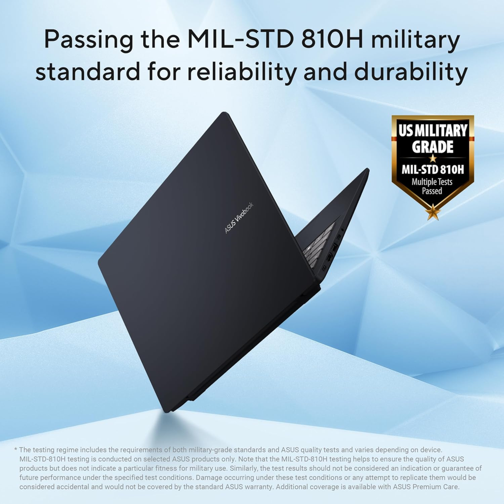 ASUS Vivobook 14" FHD+ Copilot+ AI PC - AMD Ryzen AI 5 330U (50 TOPs), 16GB RAM, 512GB SSD, Windows 11, Office 2024, Type-C Fast Charge (Quiet Blue, 1.46kg, M1407KA-LY132WS)