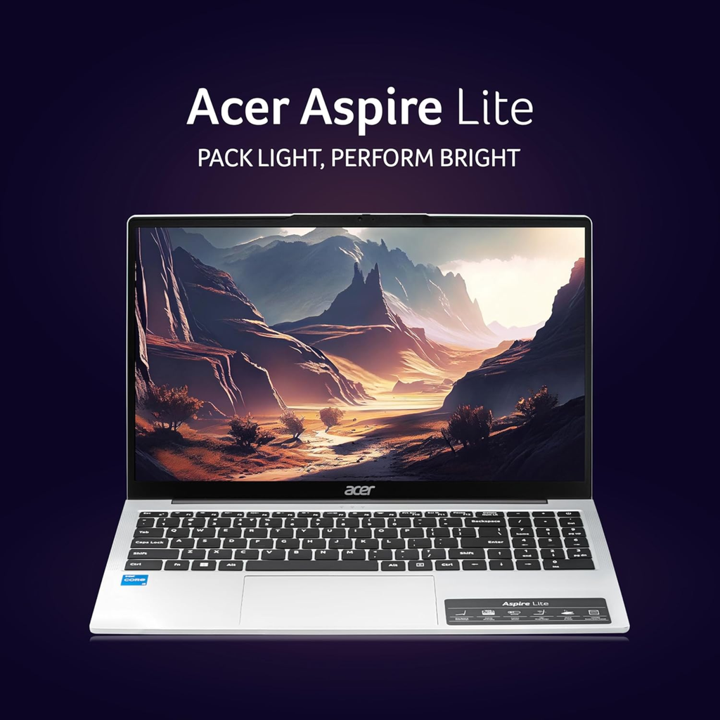 Acer Aspire Lite 15.6" IPS Full HD Laptop - 12th Gen Intel Core i5-12450H, 16GB RAM, 512GB SSD, Backlit Keyboard, Windows 11 Home (Pure Silver, 1.7kg, AL15-52H)