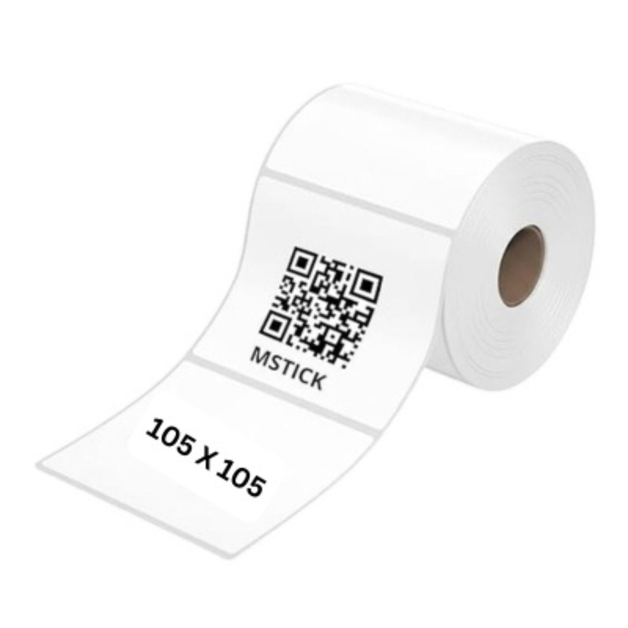 105x105mm Direct Thermal Barcode Label Roll | 1000 Labels Per Roll | 1 Up DT Sticker | Self Adhesive Shipping, POS & Logistics Labels