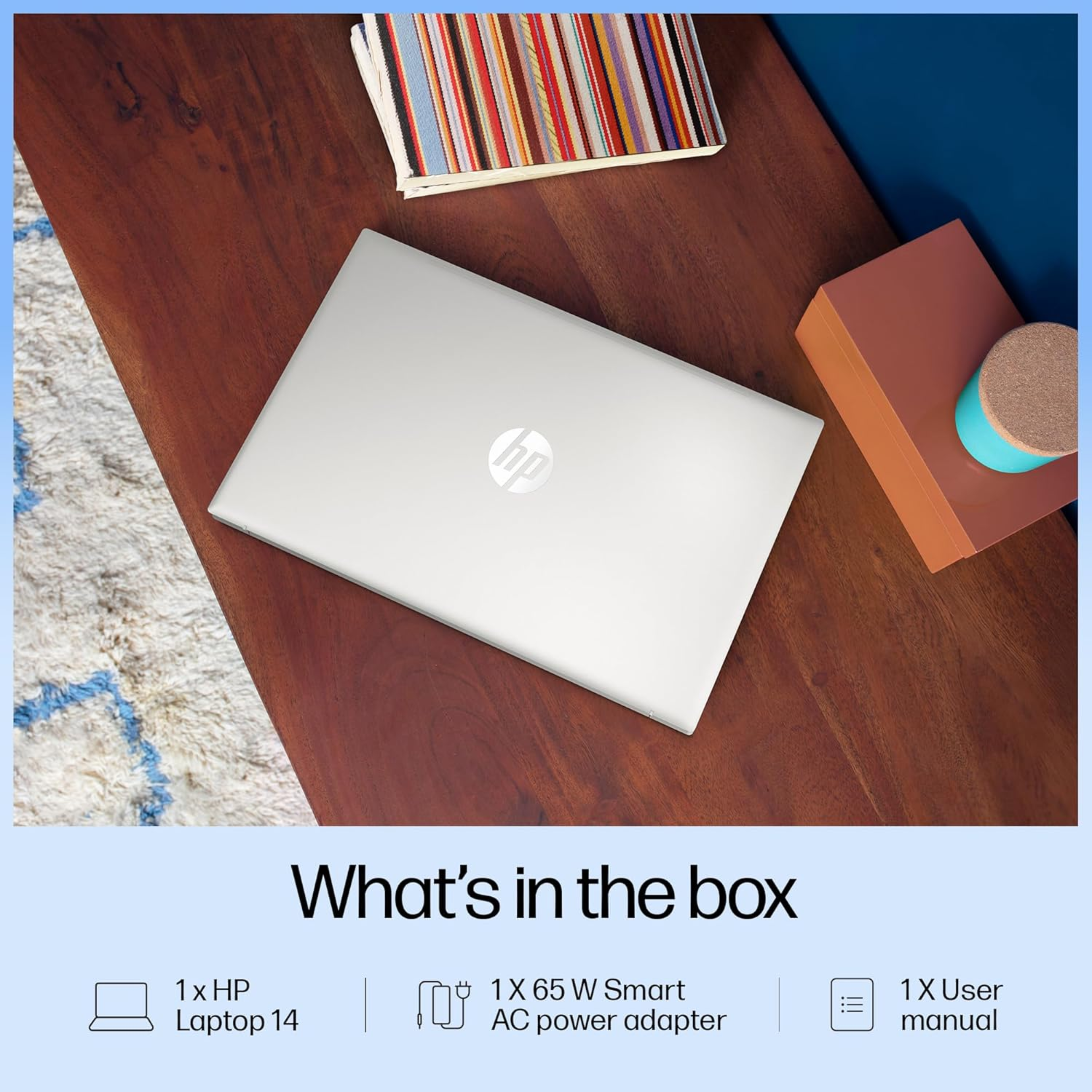 HP 14 AI Laptop (ep1151TU) 14" Micro-Edge FHD Anti-Glare - Intel Core Ultra 7 155H, 16GB DDR5 RAM, 512GB SSD, FHD Camera, Windows 11, MS Office 2024 / M365 (Natural Silver, 1.4kg)