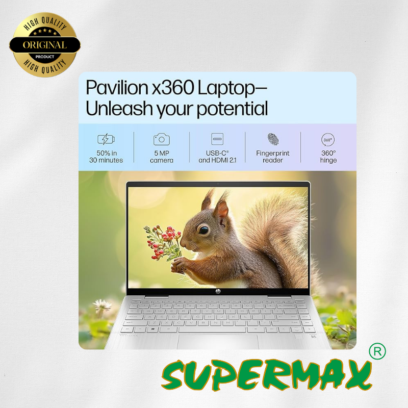 एचपी पाव एक्स360 कन्वर्ट 14-ek1074TU i5 13वीं पीढ़ी 16 जीबी रैम/512 जीबी एसएसडी 14" एक्स360 टच
