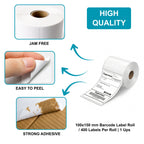 100x150mm Direct Thermal Shipping Label Roll | 400 Labels Per Roll | 1 Up DT Barcode Sticker | Self Adhesive eCommerce & Logistics Labels