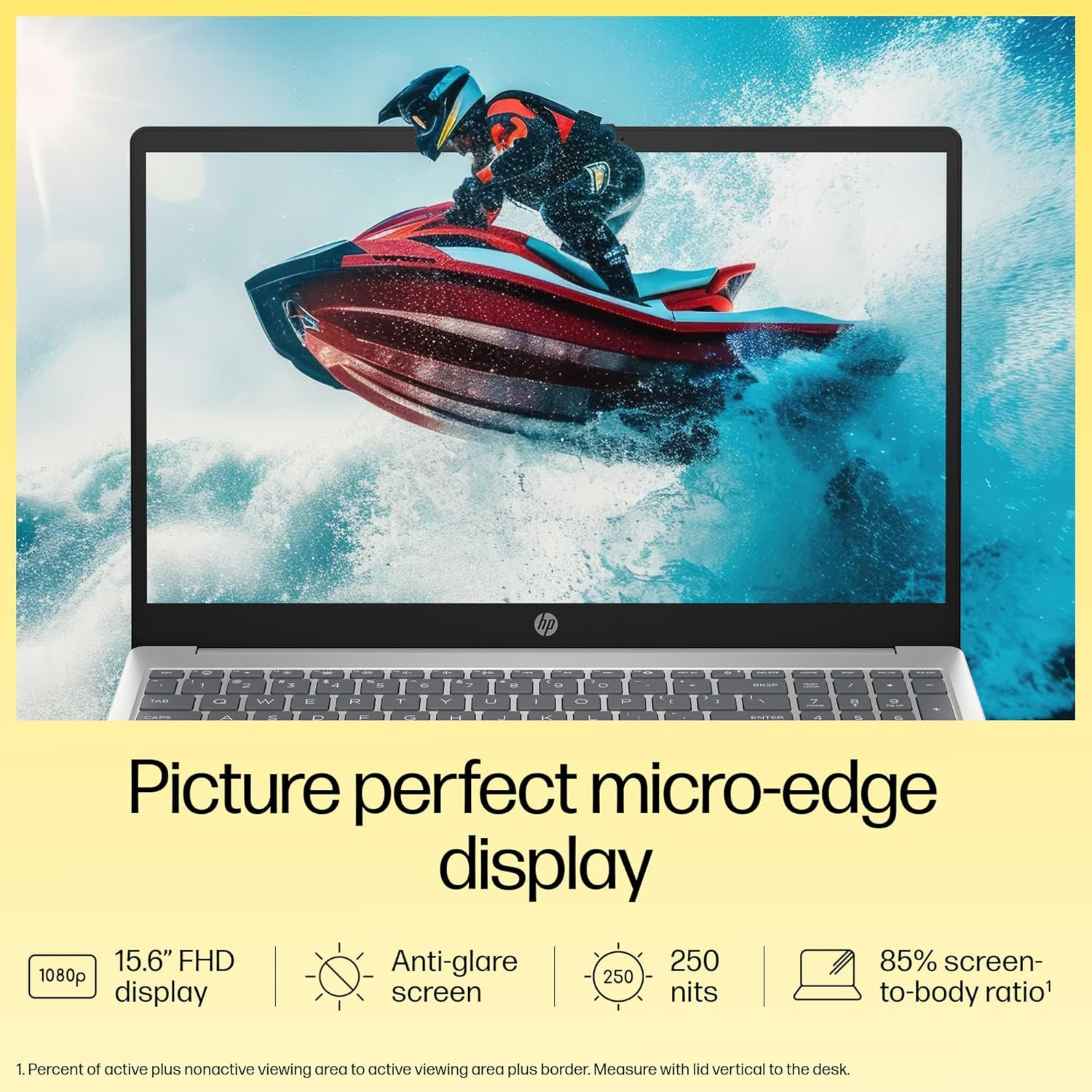 HP 15 Laptop 15.6" FHD Anti-Glare Display - AMD Ryzen 5 7520U, 16GB LPDDR5 RAM, 512GB SSD, Backlit Keyboard, FHD Camera, Windows 11, Office 2024 (Silver, 1.59kg, fc0690au)