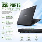 Acer TravelLite TL05 15.6" FHD Smart Laptop - AMD Ryzen 7 7730U, 16GB RAM, 512GB SSD, Radeon Graphics, Windows 11, MS Office 2024 Lifetime, 3 Year Warranty (Black)