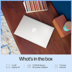 HP 14 AI Laptop (gr1023TU) 14" FHD Anti-Glare - Intel Core Ultra 7 155H, Intel Arc Graphics, 16GB DDR5 RAM, 512GB SSD, Backlit KB, FHD Privacy Camera, Windows 11, MS Office 2021 (Silver, 1.4kg)