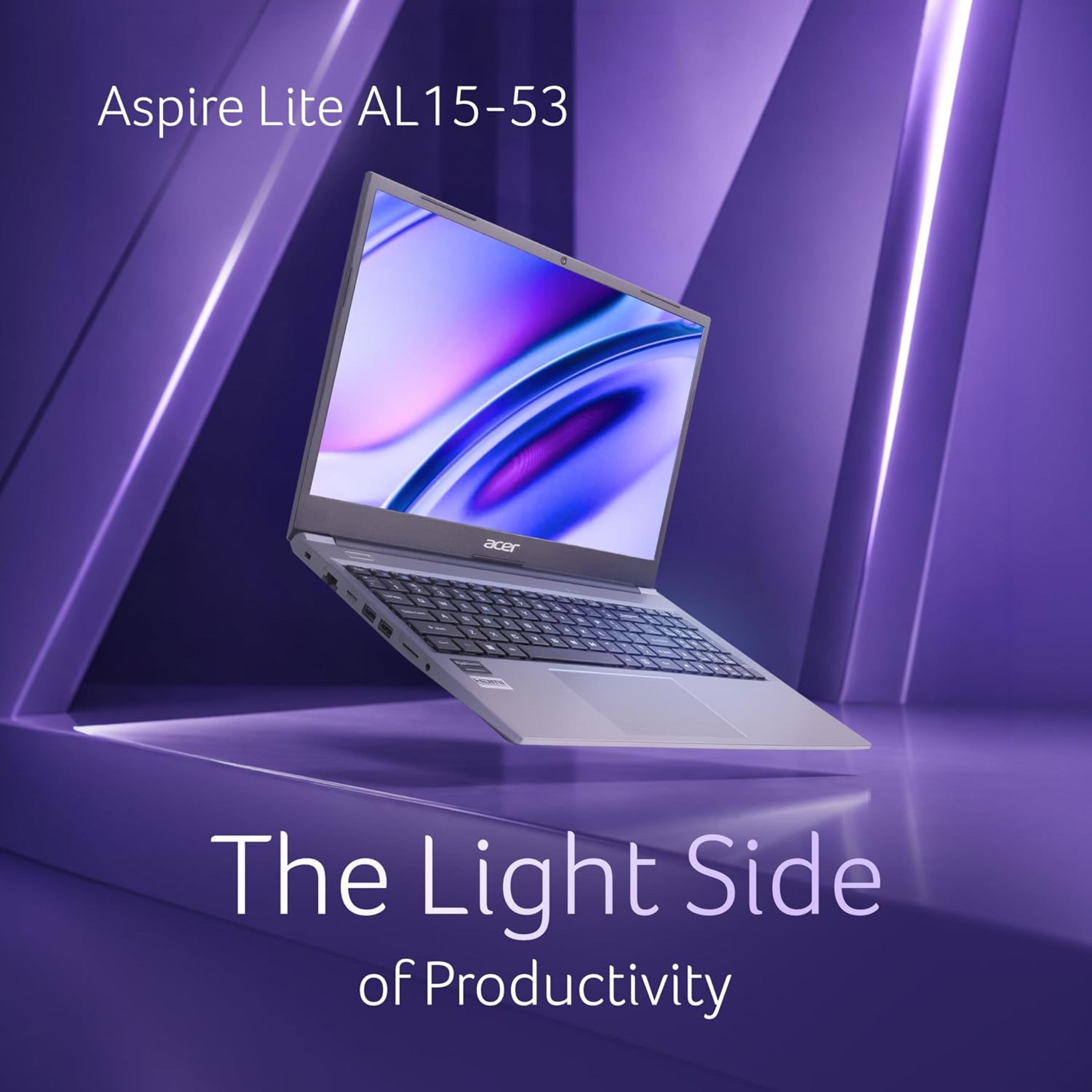 Acer Aspire Lite 15.6" FHD IPS Thin & Light Laptop - 13th Gen Intel Core i3-1305U, 8GB DDR4 RAM, 512GB SSD, Win 11, Office 2024 + M365 Basic (Steel Gray, 1.59kg, AL15-53)