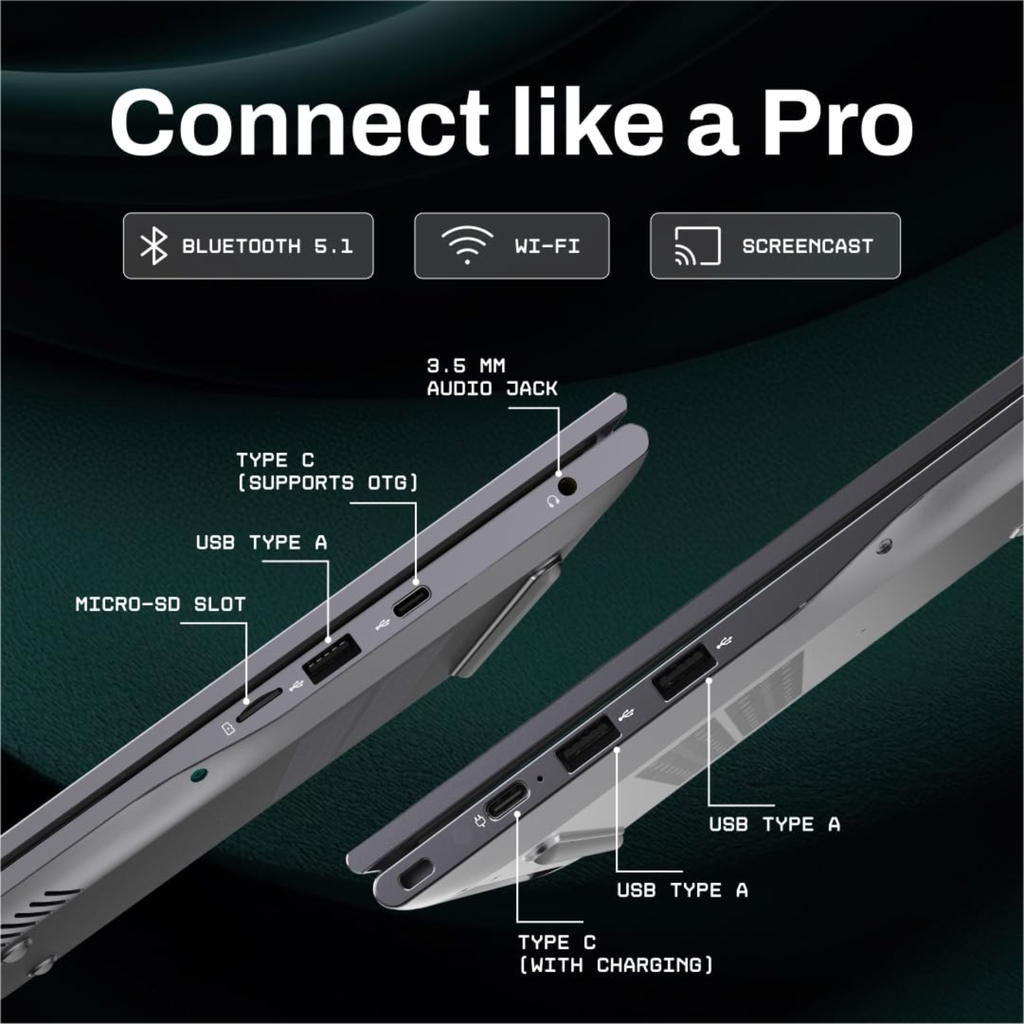 Primebook 2 Pro (2026) 14.1" FHD IPS Laptop - MediaTek Helio G99, 8GB RAM, 128GB UFS Storage, Android 15 (PrimeOS 3.0), Backlit Keyboard, in-Built AI (Gray)