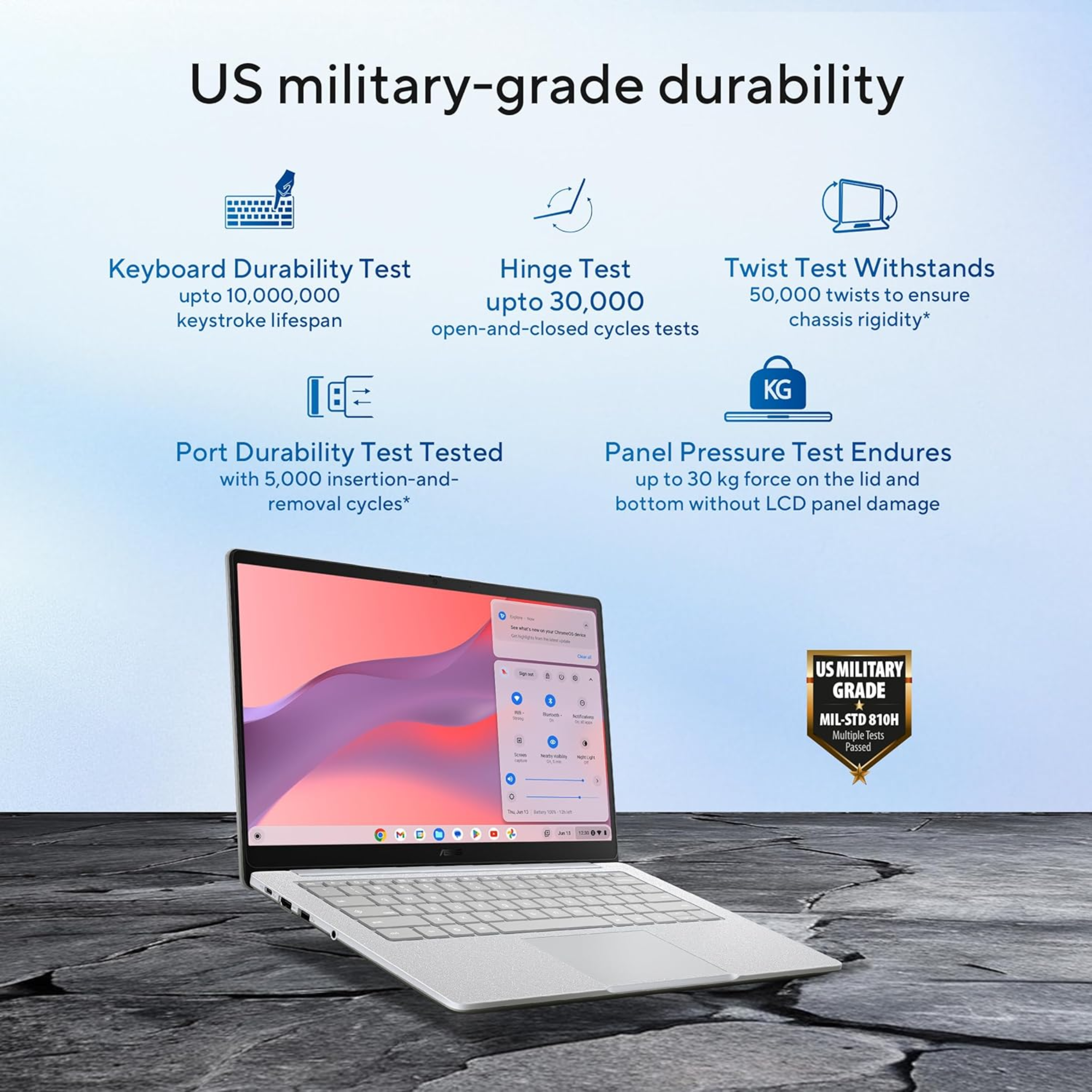 ASUS Chromebook CX1405 14.0" Full HD Laptop - Intel Processor N50, Intel UHD Graphics, 8GB RAM, 128GB SSD, 42WHrs Battery, Chrome OS (Pure Grey, 1.39kg, CX1405CTA-S60622)