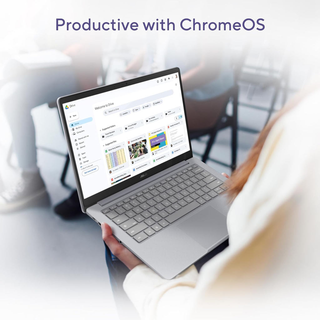 ASUS Chromebook CX1405 (2026) 14.0" FHD Laptop - Intel Processor N50, Intel UHD Graphics, 8GB RAM, 128GB SSD, 42WHrs Battery, Chrome OS (Pure Grey, 1.39kg, CX1405CTA-S60622)