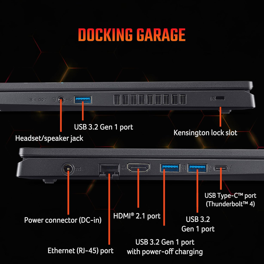 Acer Nitro V 15 Gaming Laptop - 13th Gen Intel Core i7-13620H, NVIDIA GeForce RTX 4050 (6GB), 16GB RAM, 512GB SSD, 15.6" FHD IPS 165Hz Display, Amber Backlit KB, Windows 11 Home (Obsidian Black, ANV15-52)