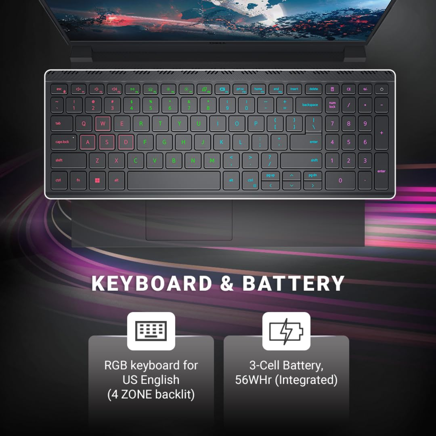 Dell G15 5530 Gaming Laptop | Intel Core i5-13450HX | 16GB DDR5 RAM | 512GB SSD | NVIDIA GeForce RTX 3050 6GB | 15.6" FHD 120Hz Display | RGB Backlit Keyboard | Windows 11 + MS Office 2021 | Dark Shadow Gray