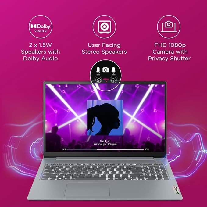 Lenovo SLIM 3 Intel Core I5 13TH 16GB RAM/512 SSD 15.6" FHD 300 NITS _(ACTIC GREY) 83EM0023IN
