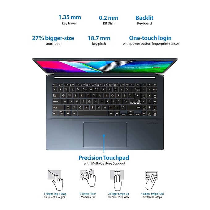 ASUS VivoPro15 OLED, AMD Ryzen 5 5600H M3500QC-L1501WS Thin & Light Laptop