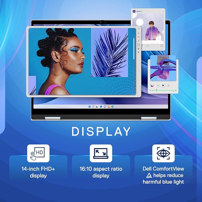 DELL INSPIRON  (IC7430VVR8C001ORS1 )  7430 I5  13TH GEN 16GB / 512 SSD 14" FHD TOUCH LAPTOP