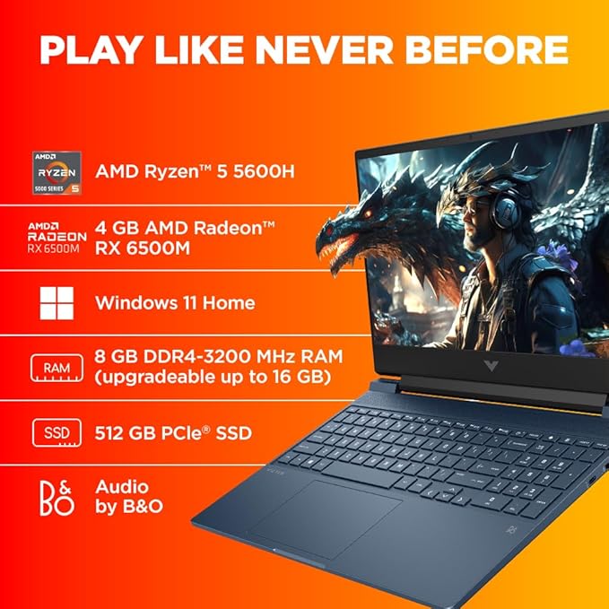 HP VICTUS 15-FB0157AX RYZEN 5 5600H 8 GB RAM/512 SSD 15.6" FHD 60Hz