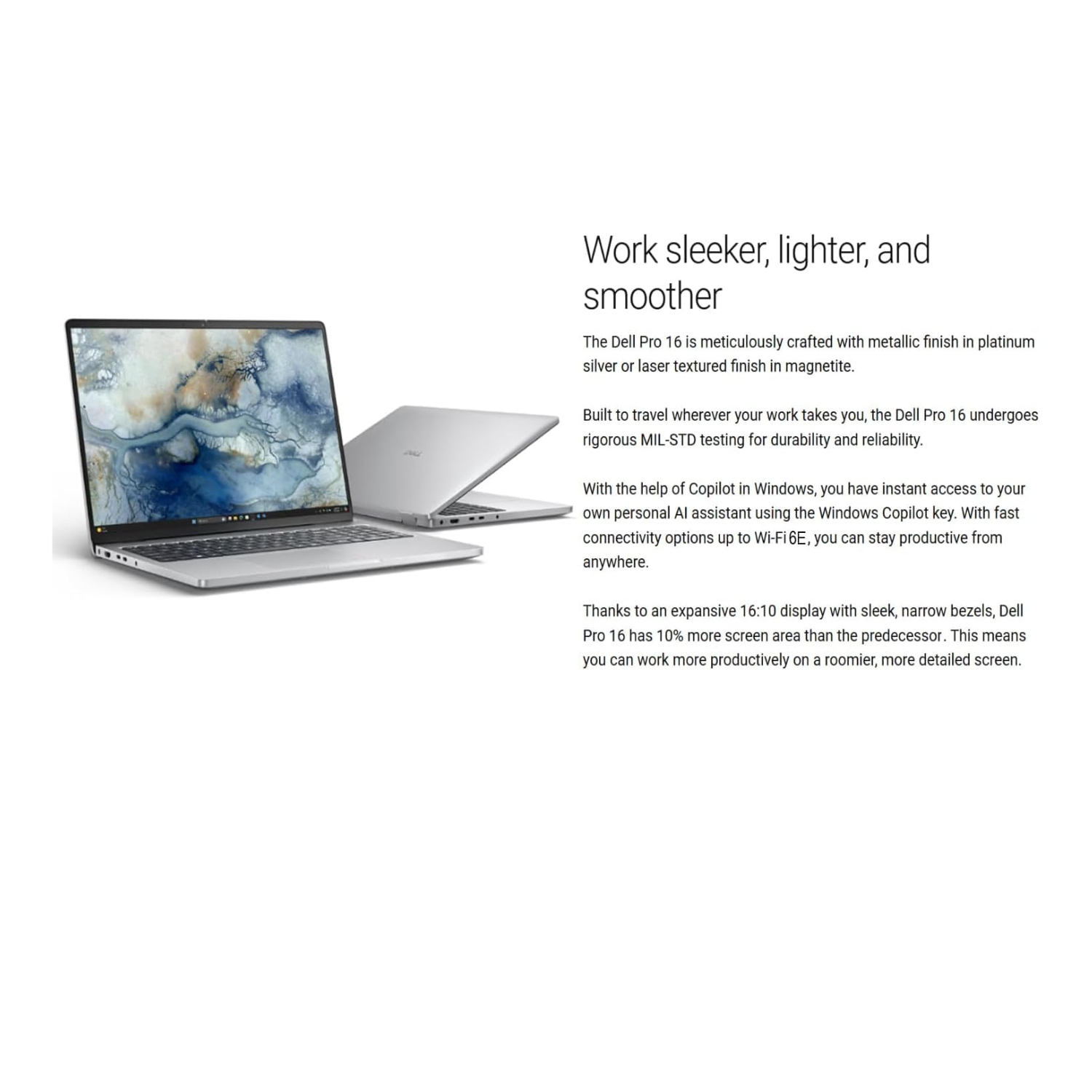Dell Pro 16 Premium Business Laptop - Intel Core Series 1 5 120U, 16GB DDR5 RAM, 1TB SSD, 16" FHD+ Display, Windows 11 Pro (Grey)