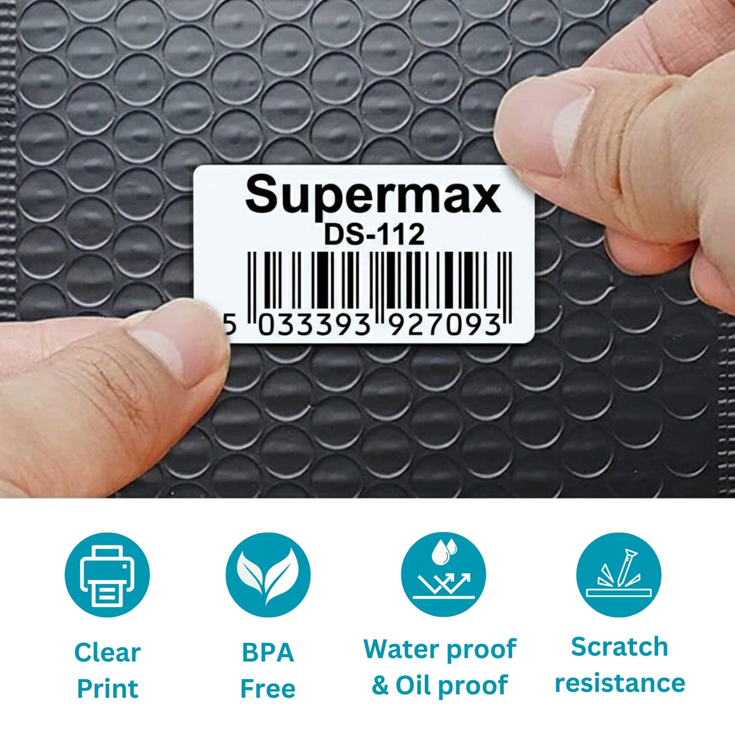 38x50mm Barcode Label Roll | 2000 Labels Per Roll | 2 Ups Chromo Paper Sticker | Self Adhesive Labels for POS, Retail & Shipping