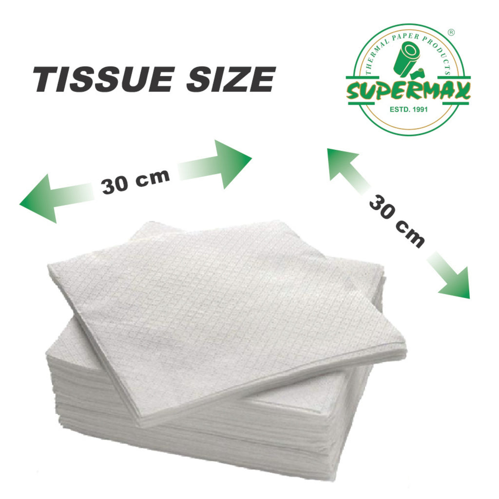 SUPERMAX Premium 2 Ply Tissue Paper Napkins | 50 Pcs | Soft, Absorbent Disposable Napkins for Home, Office & Restaurant