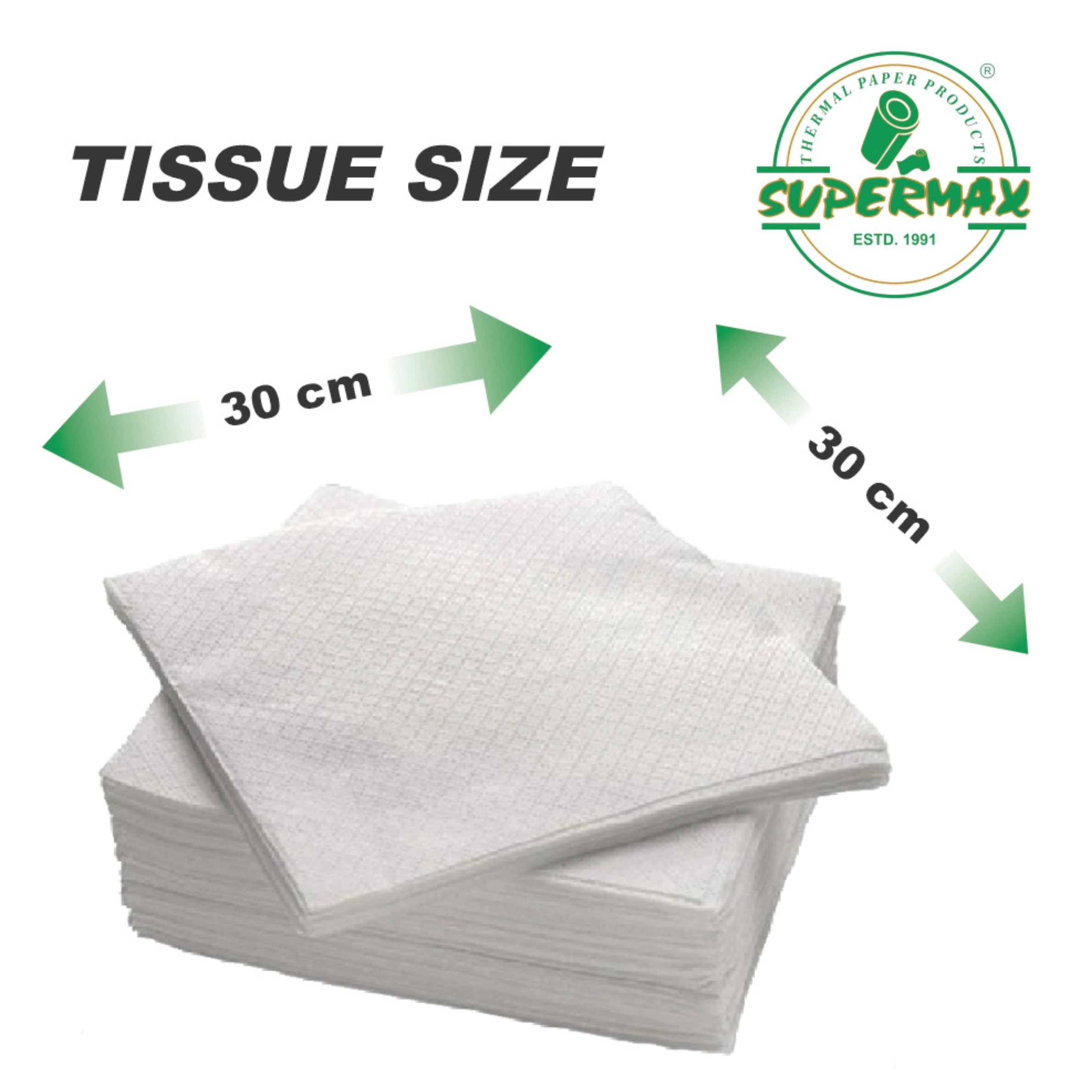 SUPERMAX Premium 2 Ply Tissue Paper Napkins | 50 Pcs | Soft, Absorbent Disposable Napkins for Home, Office & Restaurant