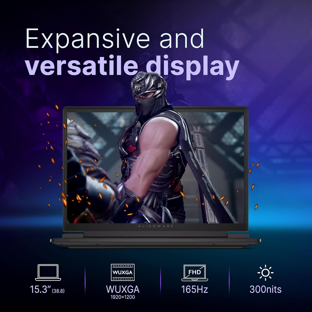 Alienware 15 Gaming Laptop | AMD Ryzen 5 220 | NVIDIA GeForce RTX 3050 6GB | 16GB DDR5 RAM | 512GB SSD | 15.3" WUXGA 165Hz Display | Windows 11 | MS Office Home & Student 2024 | Black