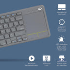 TVS Electronics Champ Smart Wireless Keyboard with Multi-Touch Trackpad | 2.4GHz USB Connectivity | 10m Range | Ergonomic Design for Smart TV, Laptop, HTPC & Android Box (Black)