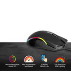TVS Electronics Champ Pixel Wired Gaming Mouse – 12000 DPI, Running RGB LEDs, 7 Programmable Buttons, 220 IPS High Speed, Braided Cable (Black)