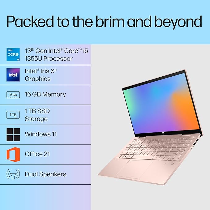 HP Pav X360 Convert 14-ek1009TU I5 13TH GEN 16 GB RAM/1 TB SSD 14" X360 TOUCH