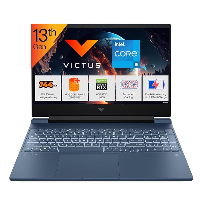 HP VICTUS 15-FA1278TX i5 13TH GEN  16 GB RAM/512 SSD 15.6" FHD 144Hz