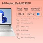 HP 15s-fq5330TU I5 12TH GEN 16 GB RAM/512 SSD 15.6" FHD