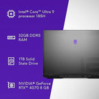 DELL ALLIENWARE (OANM162128001RIN)  M16 R2 Ultra 9 proc 185H 32GB/1TB SSD 4070, 8GB GDDR6 GAMING LAPTOP