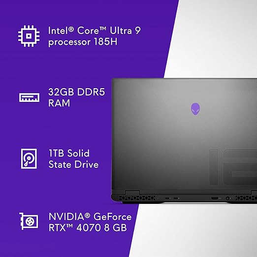 DELL ALLIENWARE (OANM162128001RIN)  M16 R2 Ultra 9 proc 185H 32GB/1TB SSD 4070, 8GB GDDR6 GAMING LAPTOP