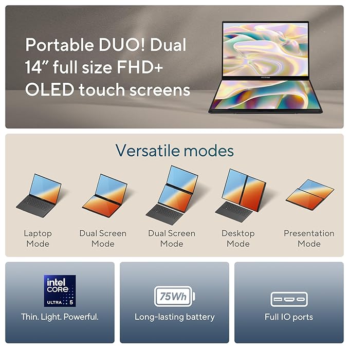 ASUS Zenbook Duo OLED Intel Core Ultra 5 125H  UX8406MA-QL551WS