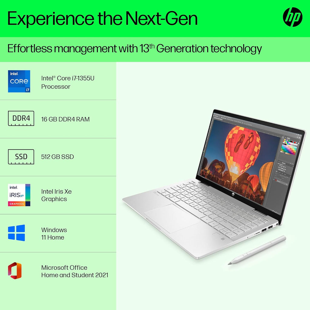 HP Pav X360 Convert 14-ek1021TU I7 13TH GEN 16 GB RAM/512 SSD 14" X360 TOUCH